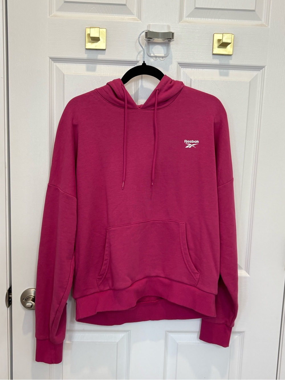 Reebok Women's Fuchsia Pullover Hoodie Sweater #1530